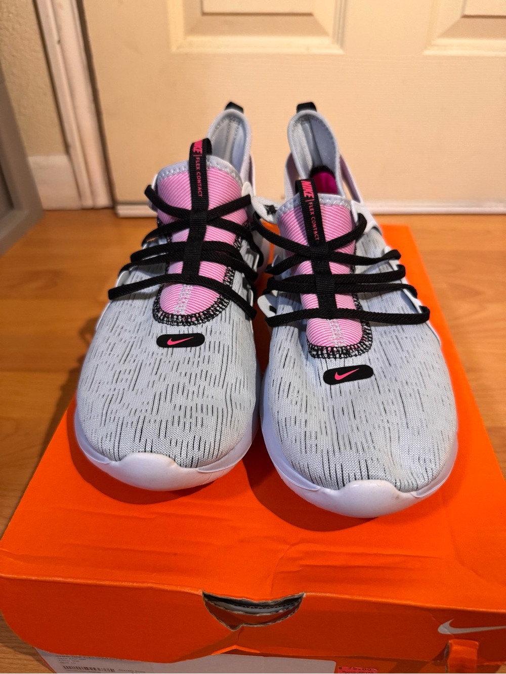 Nike Flex Contact 3 Women's Gray & Pink Training Running Sneakers Size 10